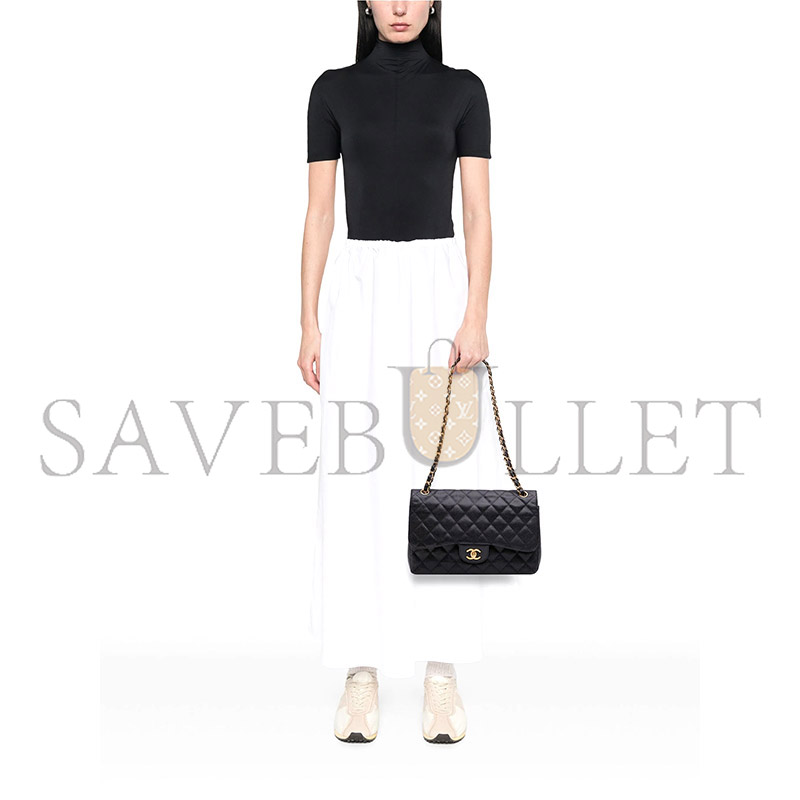 Ch*el jumbo classic caviar extra large double flap shoulder bag 330497 (33*23*10cm)